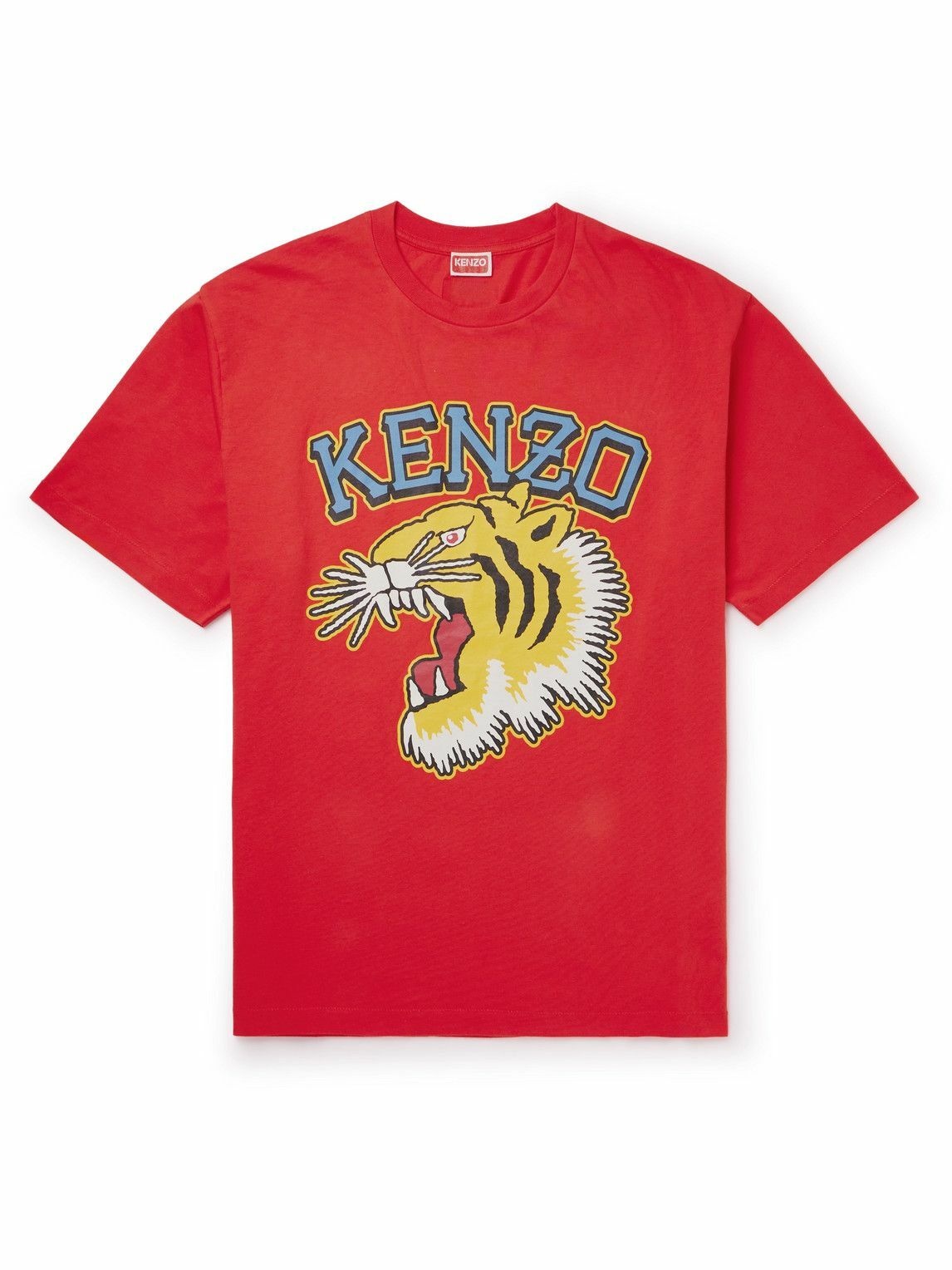 KENZO - Logo-Print Cotton-Jersey T-Shirt - Red Kenzo