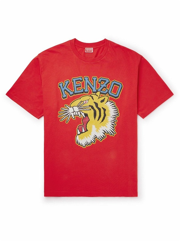 Photo: KENZO - Logo-Print Cotton-Jersey T-Shirt - Red