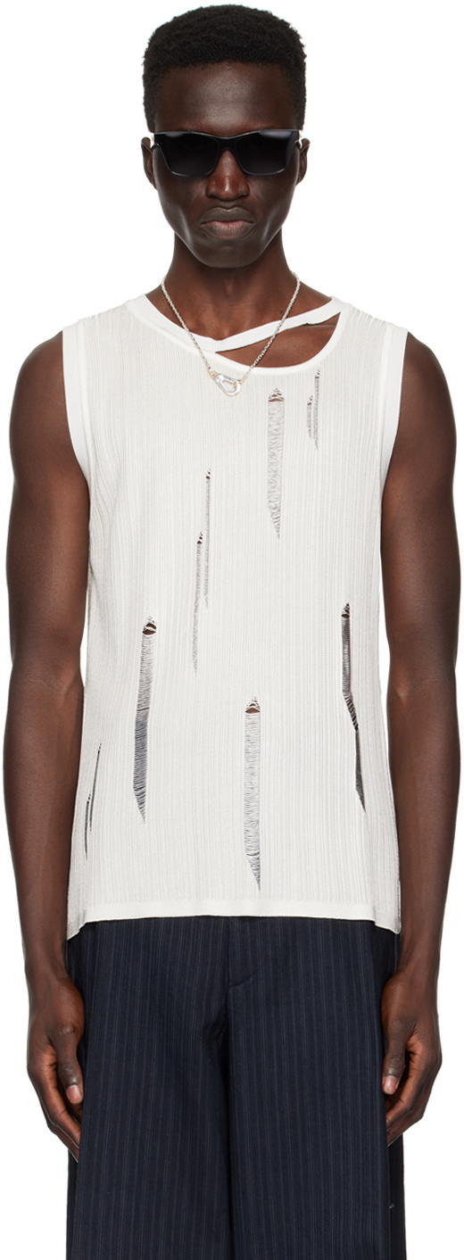 LGN Louis Gabriel Nouchi White Ribbed Tank Top
