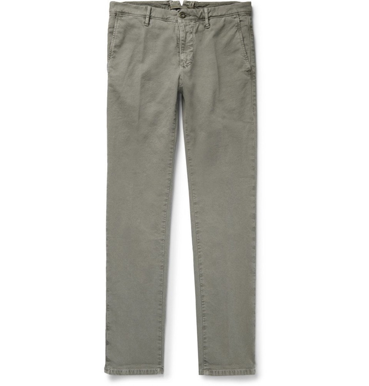 Photo: Incotex - Slim-Fit Stretch-Cotton Trousers - Men - Gray