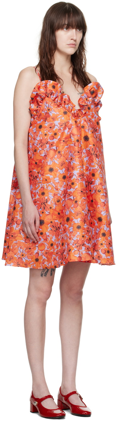 Kika Vargas Orange Joan Minidress
