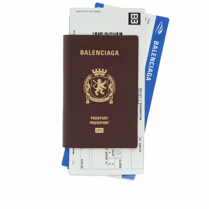 Photo: Balenciaga Men's Passport Zip Wallet in Passport Burgundy 