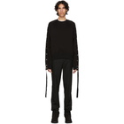 Johnlawrencesullivan Black Buttoned Sleeve Sweatshirt