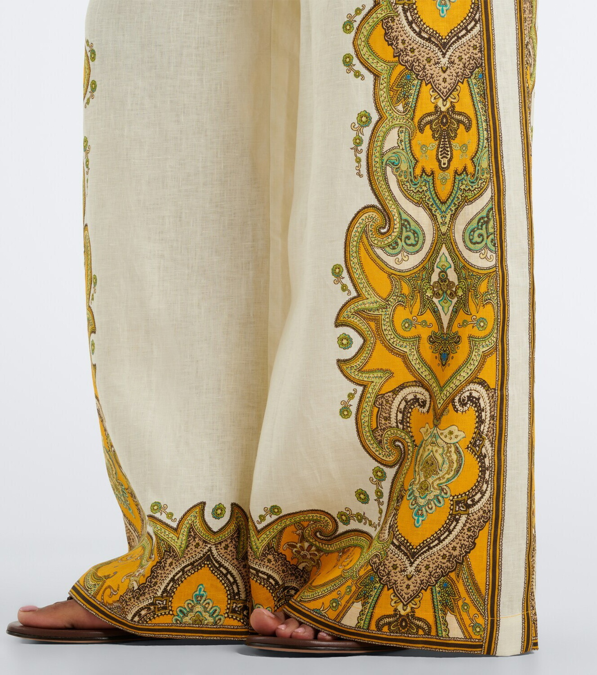 Alémais Porter printed linen wide-leg pants