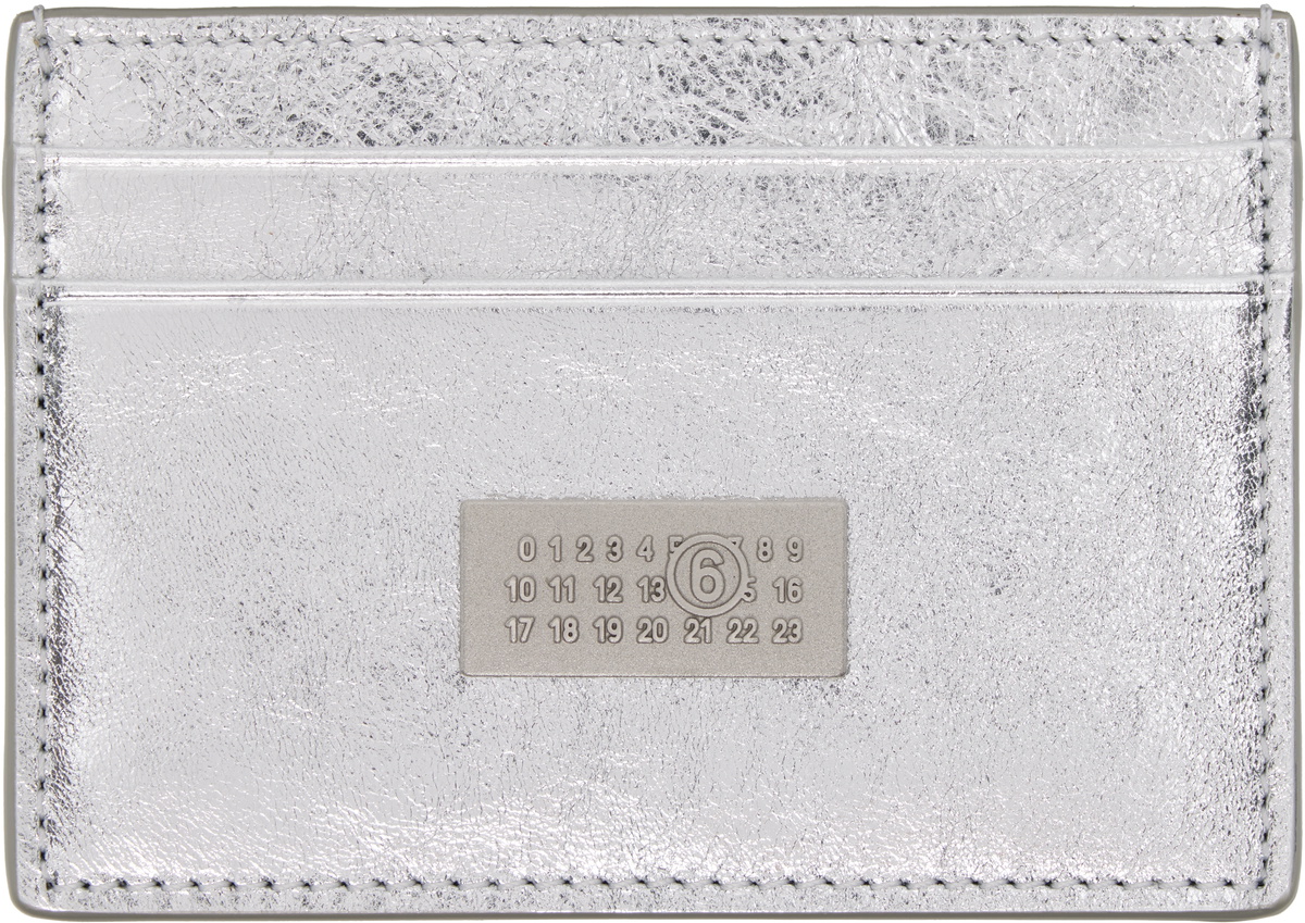 MM6 Maison Margiela Silver Numeric Leather Card Holder