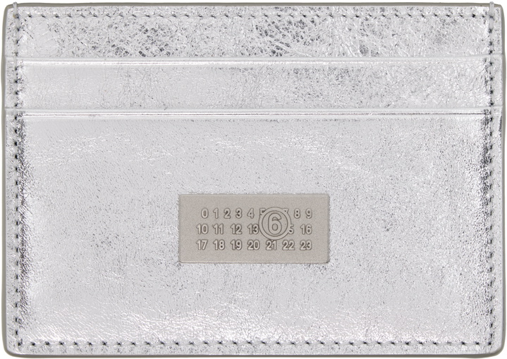 Photo: MM6 Maison Margiela Silver Numeric Leather Card Holder