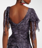 Isabel Marant Tylena printed silk georgette ruffled midi dress