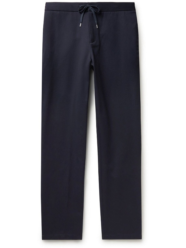 Photo: A.P.C. - Etienne Slim-Fit Wool and Cotton-Blend Twill Drawstring Trousers - Blue