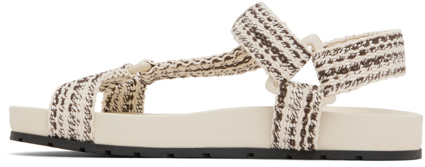 Bottega Veneta Off-White & Brown Trip Sandals
