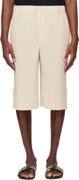 HOMME PLISSÉ ISSEY MIYAKE Beige Wear Or Wrap Shorts