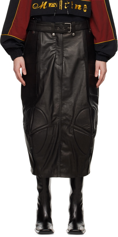 Photo: Martine Rose Black Biker Leather Midi Skirt