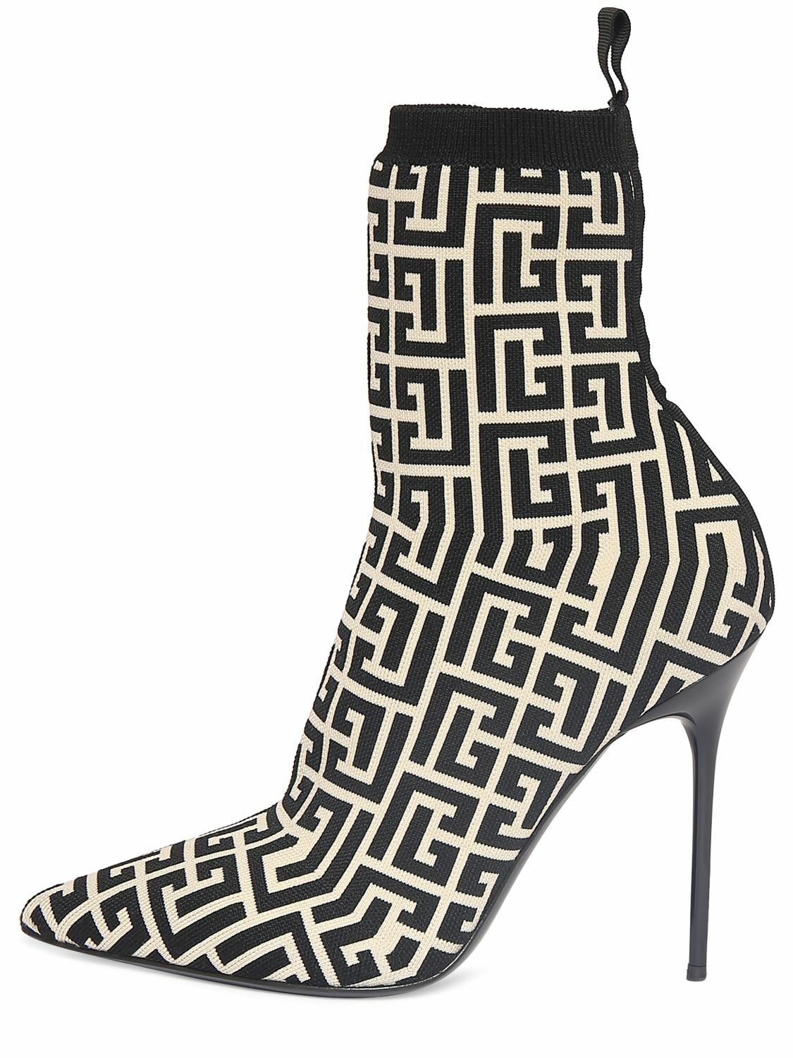BALMAIN 26S BOOTS 105 MM IN BLACK FLYKNIT STYLE 12