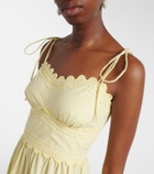 Juliet Dunn Embroidered cotton midi dress