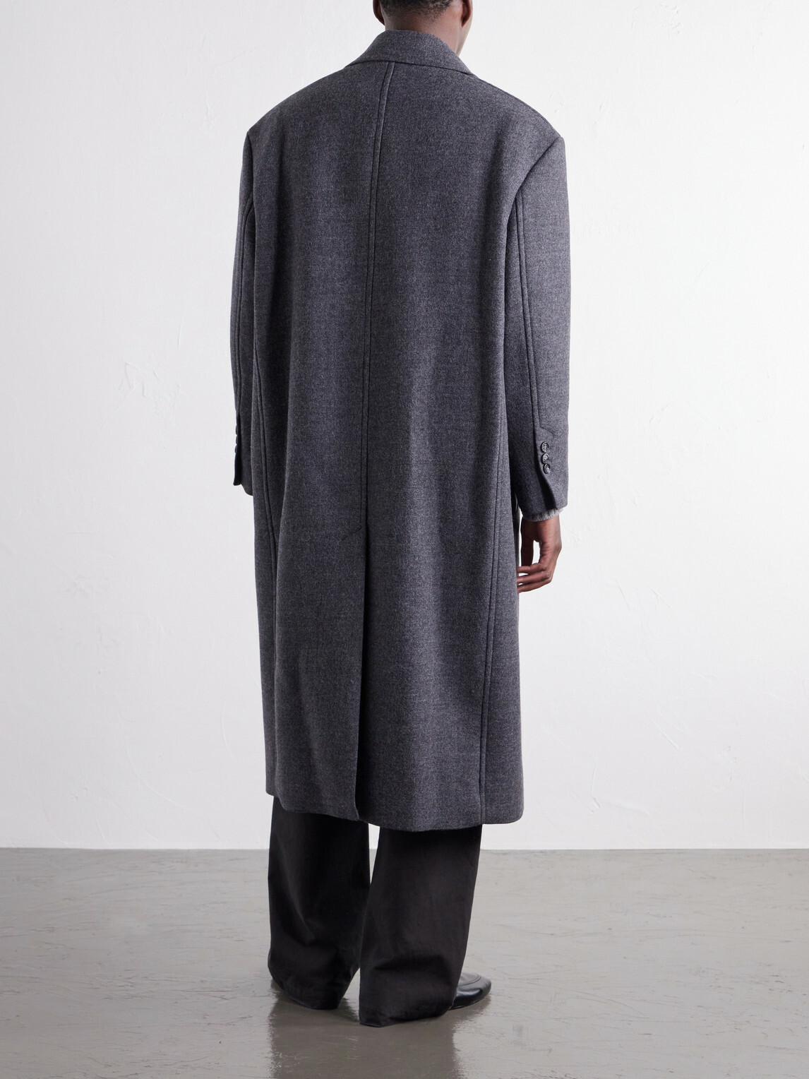 AMI PARIS - Boiled Virgin Wool-Gabardine Coat - Gray