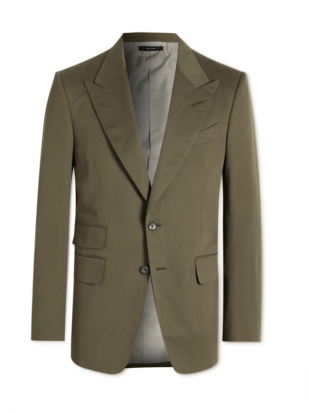 Photo: TOM FORD - Shelton Slim-Fit Cotton-Blend Twill Suit Jacket - Green