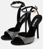 Versace Crystal-embellished satin sandals