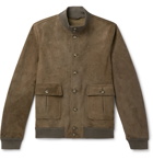 Valstar - Valstarino Slim-Fit Unlined Suede Bomber Jacket - Green