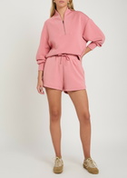 Varley Davidson Half-zip Stretch-jersey Sweatshirt Light Pink