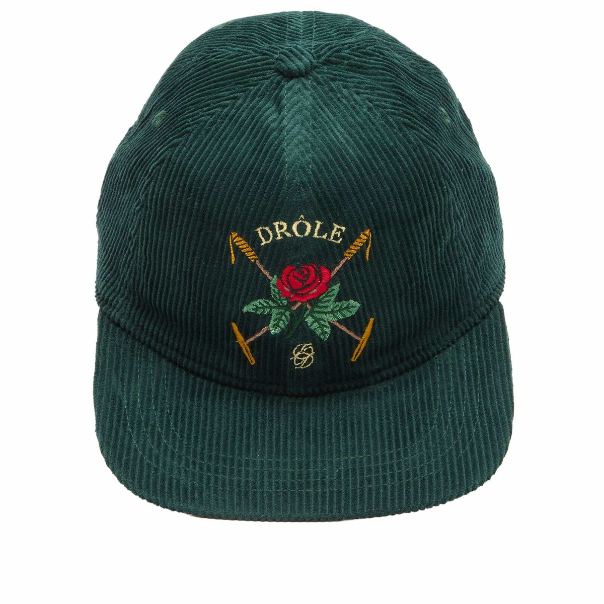 Drôle de Monsieur Men's Drole De Monsieur Velour Rose Cap in Dark Green 