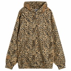 A Bathing Ape Men's Wild Leopard Print Shark Zip Hoodie in Beige