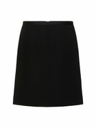 VERSACE Double Wool Crepe Midi Skirt