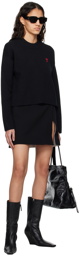 AMI Paris Black Cinch Miniskirt