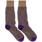 Issey Miyake Men Purple and Beige Tape Socks