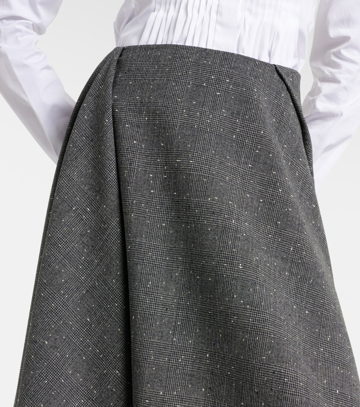 McQueen Prince of Wales check wool midi skirt