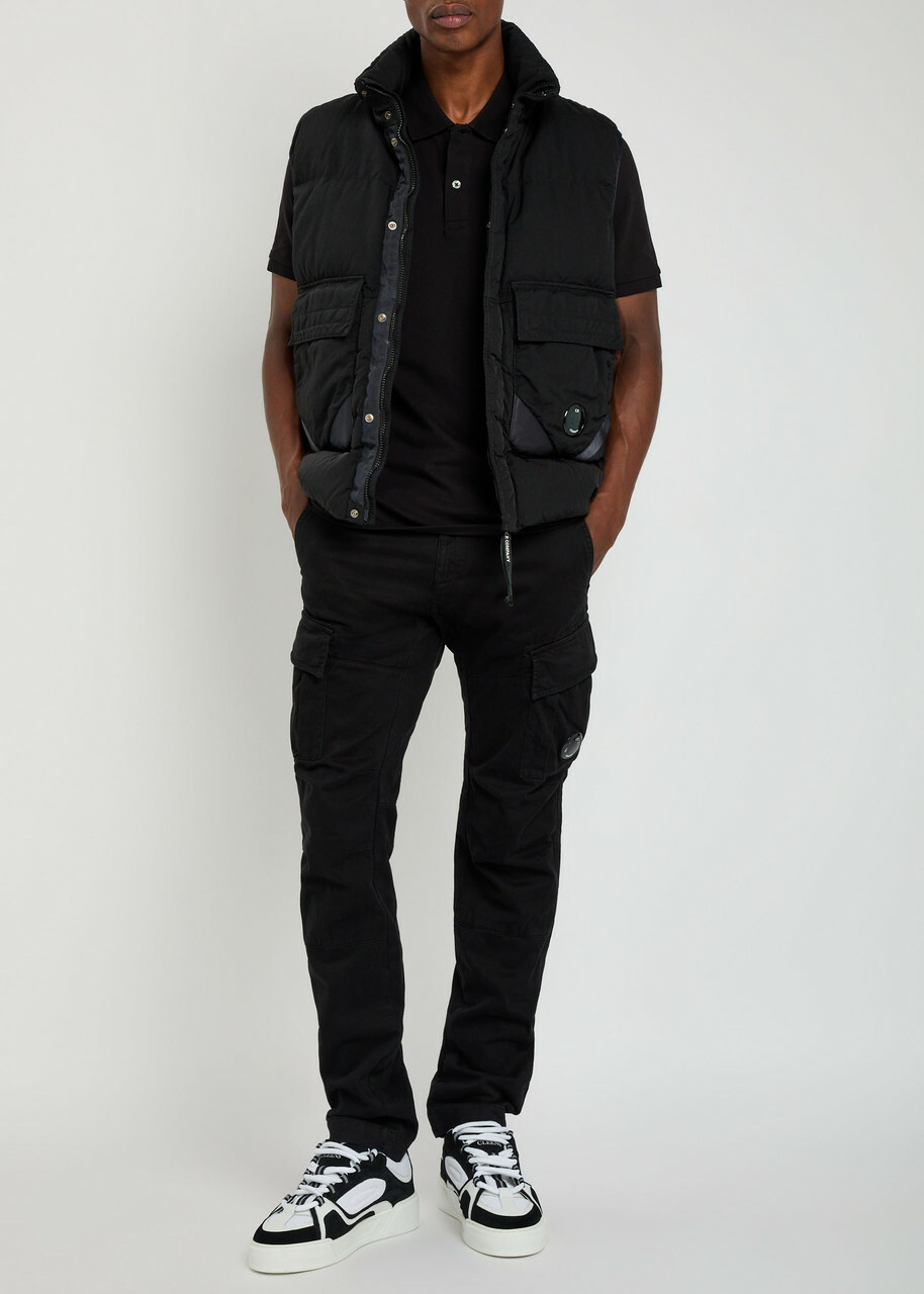 C.P. Company Lens Stretch-cotton Cargo Trousers Black