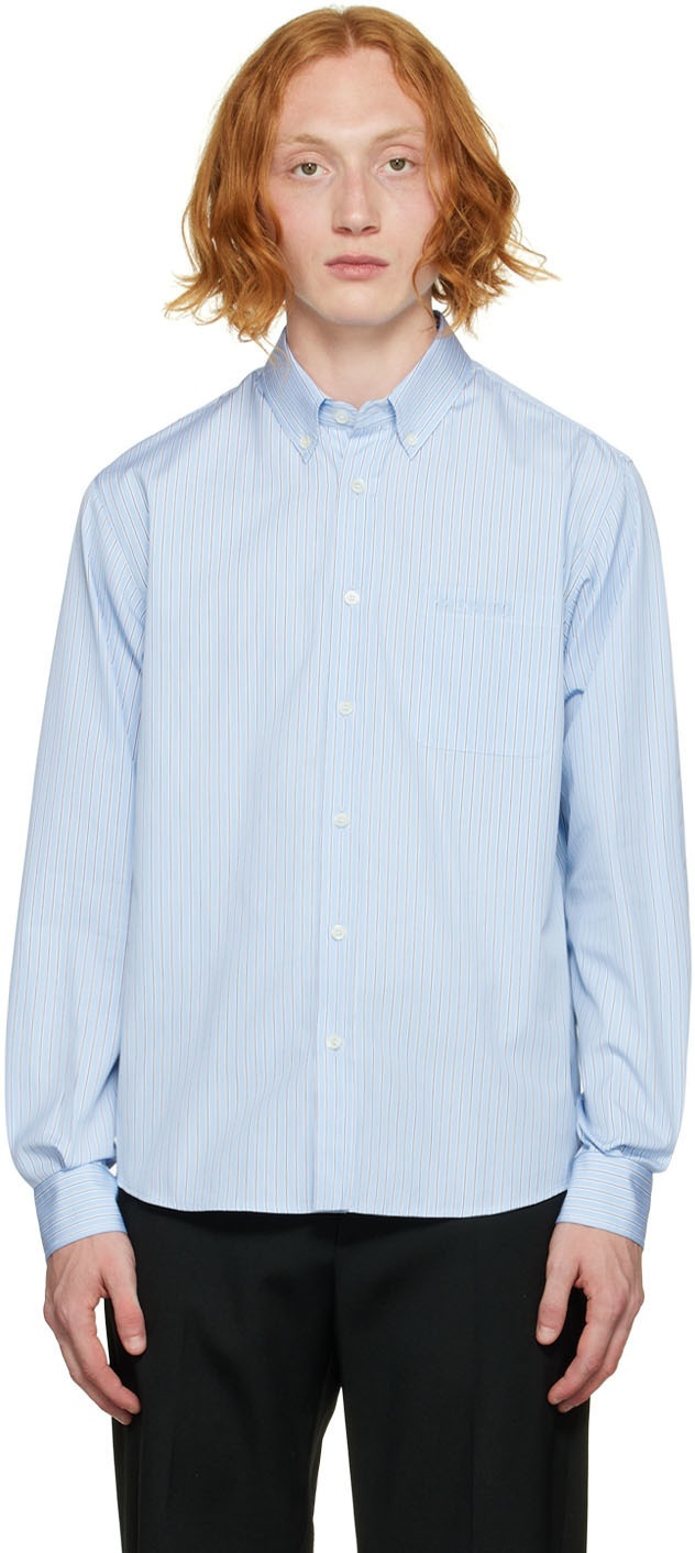 Valentino Blue Striped Shirt Valentino