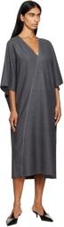 MM6 Maison Margiela Gray Raw Edge Midi Dress