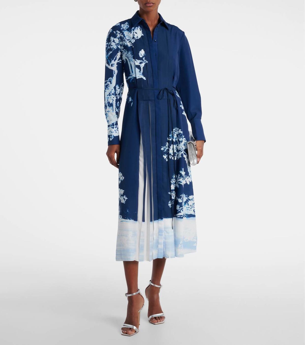 Erdem Belted printed midi dress