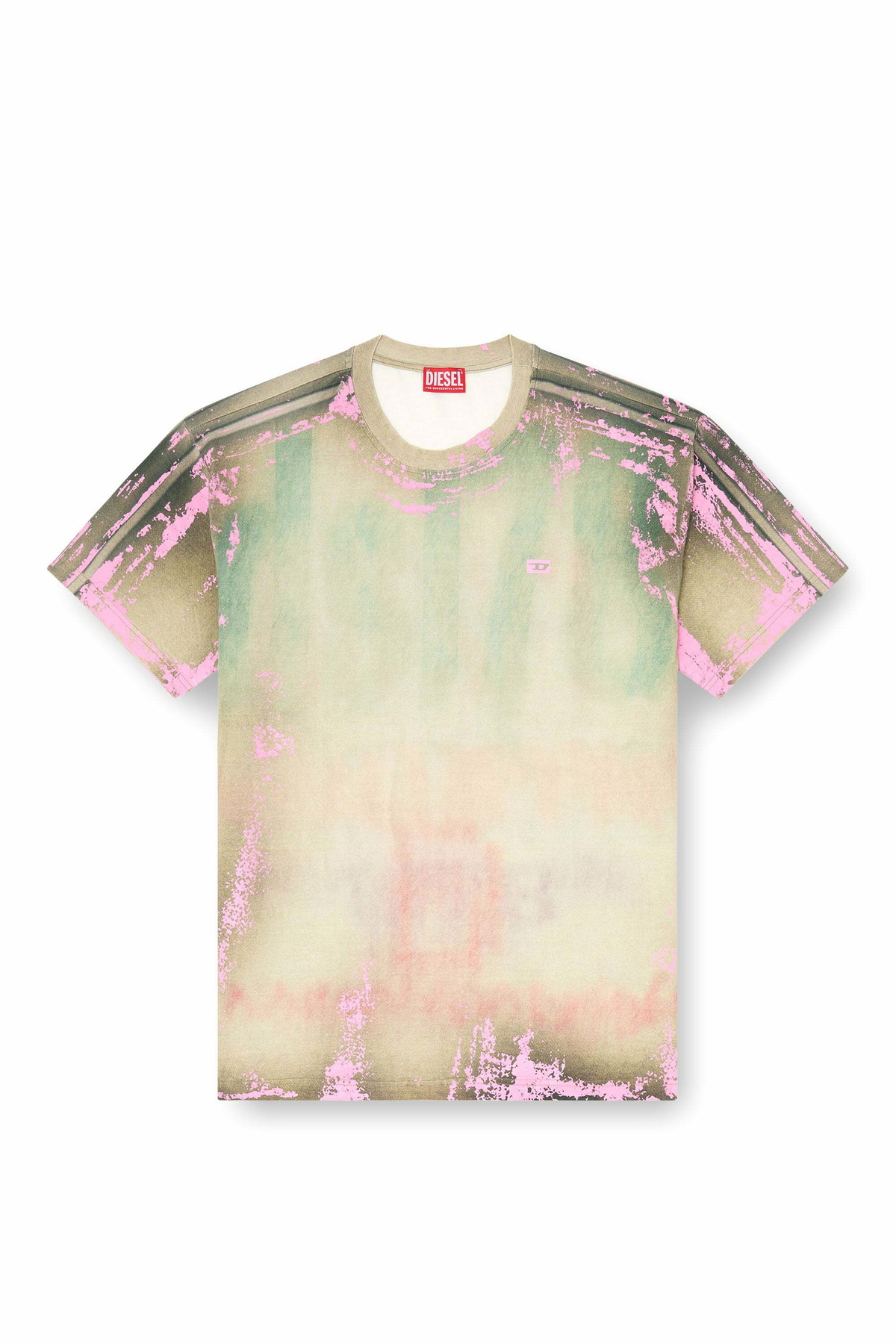 Diesel T-shirt in cracked leather-effect jersey - T-Shirts Mens in Multicolor