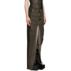 Rick Owens Gray Tower Sliced Denim Maxi Skirt