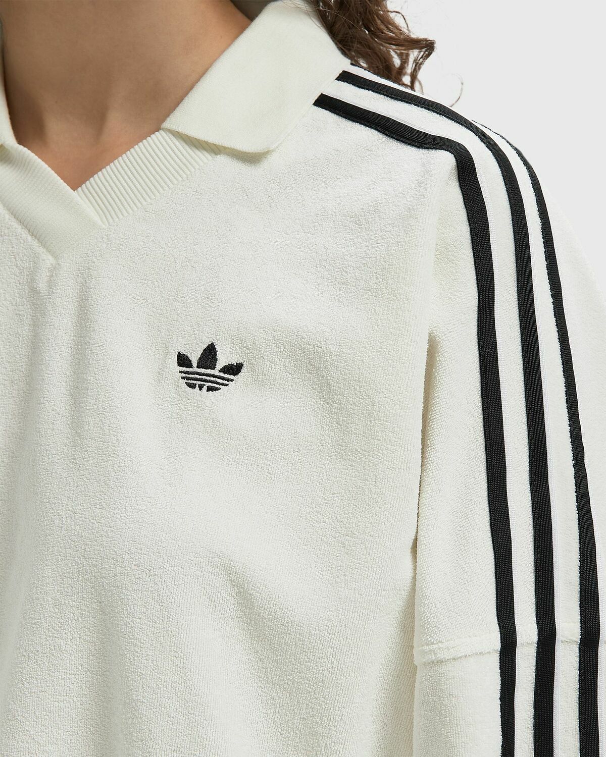 Adidas TRACK TOP V NECK White Womens Track Jacket