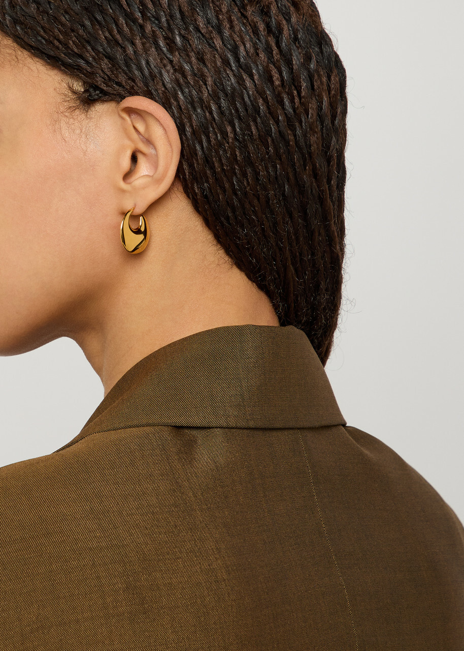 Saint Laurent Creole Hoop Earrings - Gold - One Size
