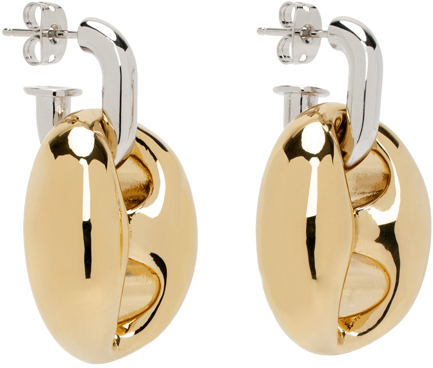 Rabanne Silver & Gold Eight Chunky Earrings Paco Rabanne