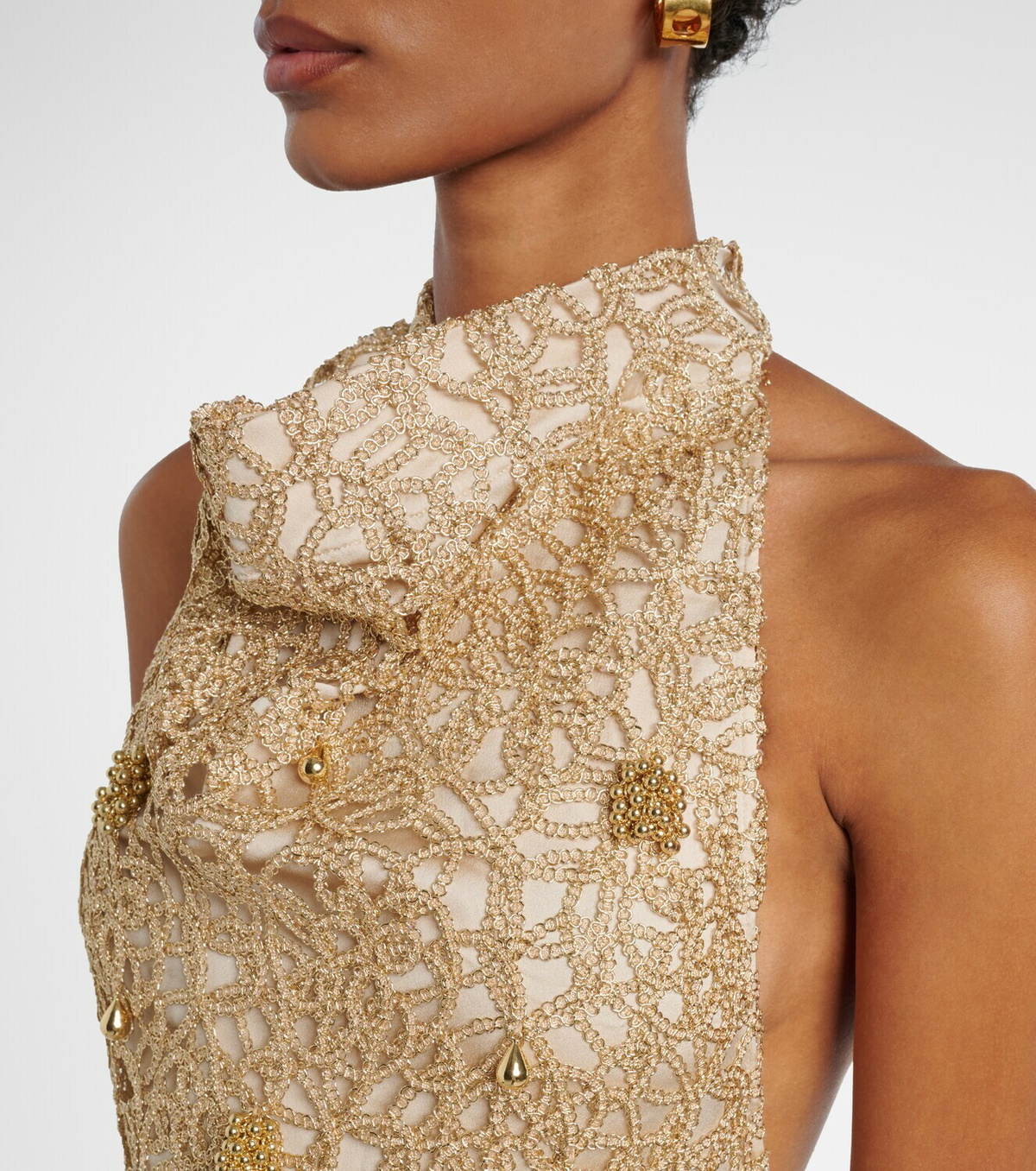 Xu Zhi Open-back embellished maxi dress