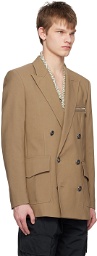 Balmain Taupe Double-Breasted Blazer