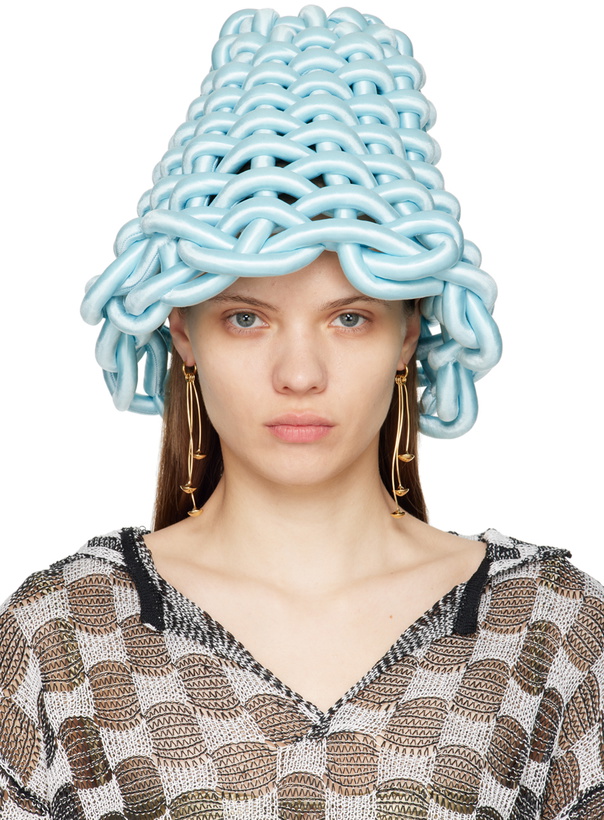 Photo: Isa Boulder SSENSE Exclusive Blue Bouncy Beach Hat