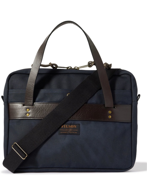 Photo: FILSON - Canvas and Leather-Trimmed Cotton-Twill Briefcase