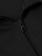 POST ARCHIVE FACTION - 6.0 Right Striped Seersucker Zip-Up Shirt - Black