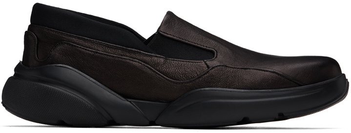 Photo: Eckhaus Latta Black Leather Loafer Sneakers