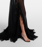 Chloé Ruffled sheer silk maxi skirt
