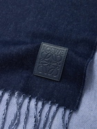 LOEWE - Logo-Appliquéd Fringed Wool and Cashmere-Blend Scarf