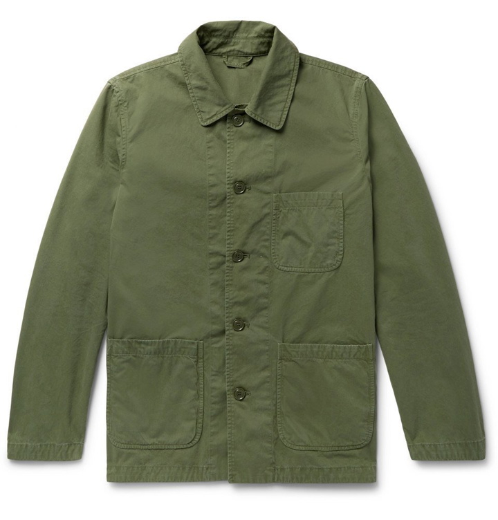 Photo: Aspesi - Garment-Washed Cotton-Twill Field Jacket - Army green