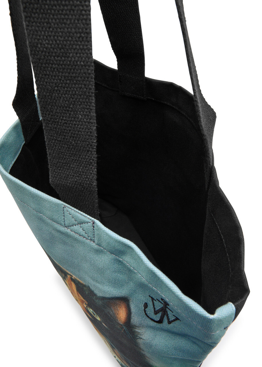 JW Anderson Cat-print Canvas Tote - Green - One Size JW Anderson