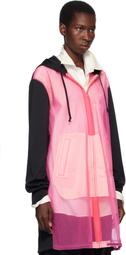 Comme des Garçons Homme Plus Black & Pink Polyester Thick & Nylon Tulle Zip-Up Hoodie