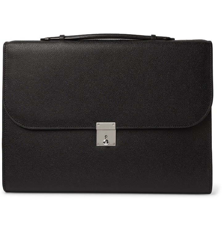 Photo: Valextra - Pebble-Grain Leather Briefcase - Black