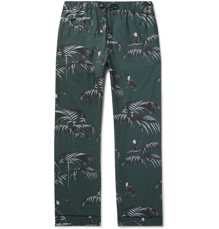 Photo: Desmond & Dempsey - Printed Organic Cotton Pyjama Trousers - Green